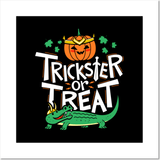 Trickster or Treat Cute Loki Superhero Halloween Typography Posters and Art